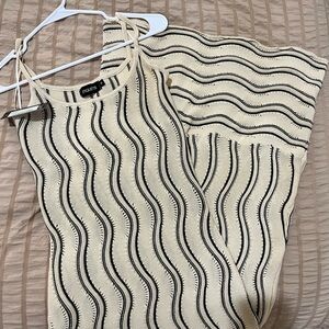 Etiquette Clothiers Cream and Black Maxi Dress